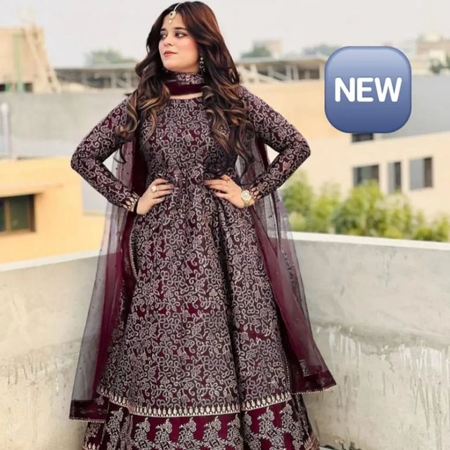 Ajwa Special stitched 3 pieces block print maxi