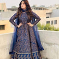 Ajwa Special stitched 3 pieces block print maxi