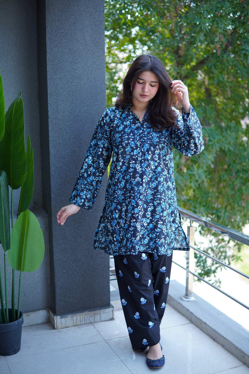 Farshi Shalwar blue