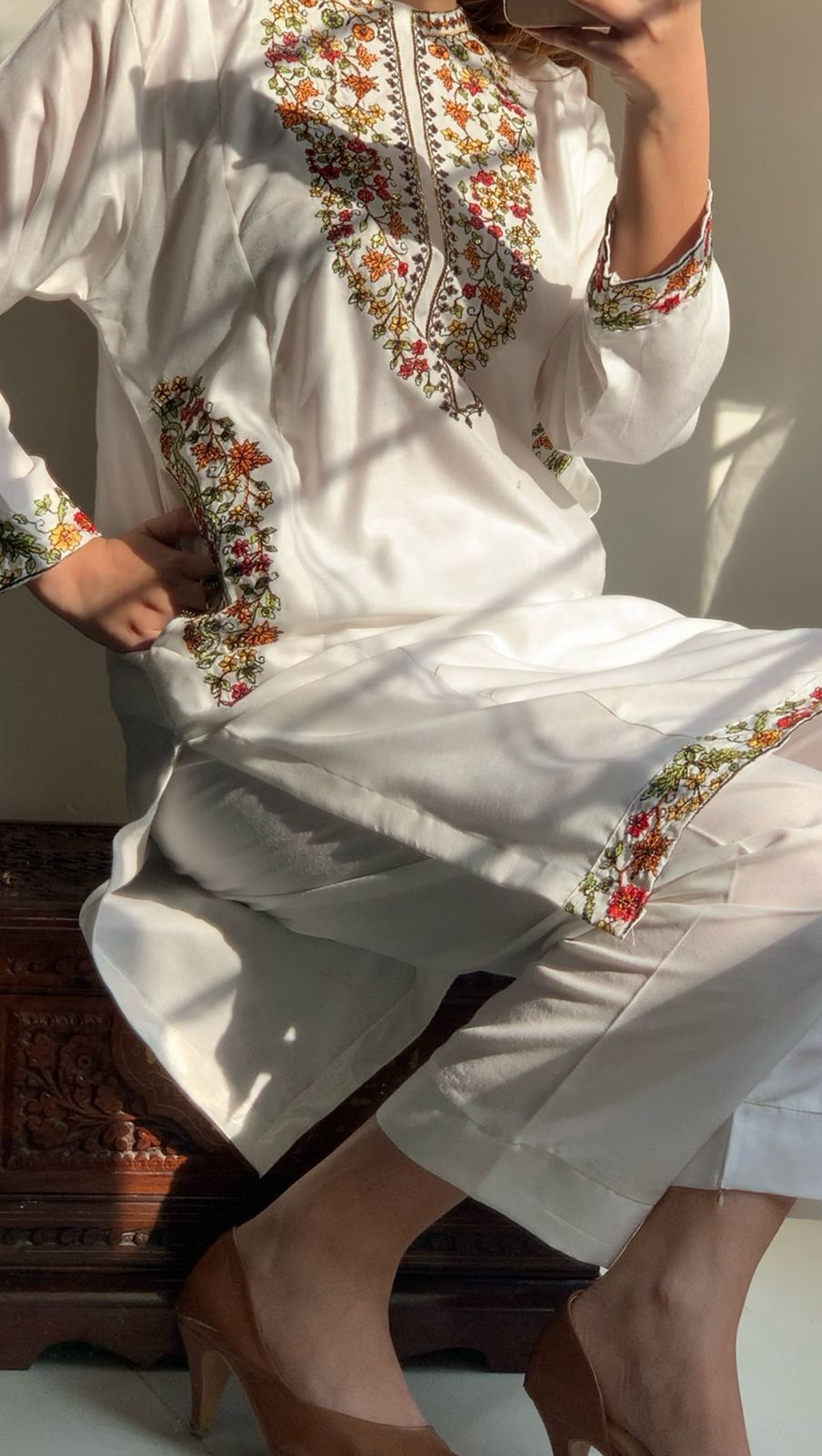 EMBROIDERY Co-Ords 2Pc side pockets fancy dress
