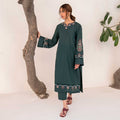 Hania Embroidery Long Length shirt with trouser 2 pieces stitched dress for girls