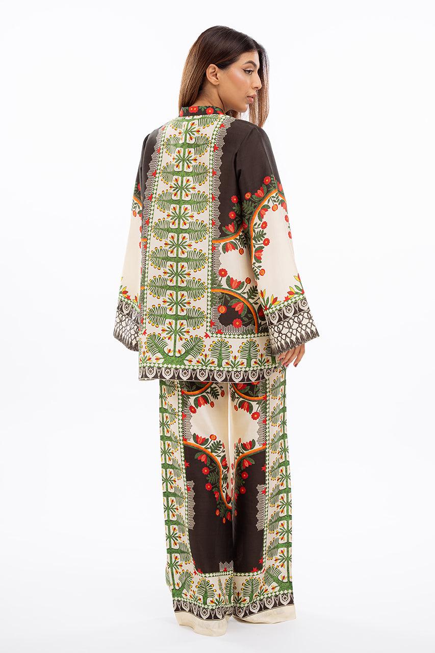 Silk Plazo digital print 2pc