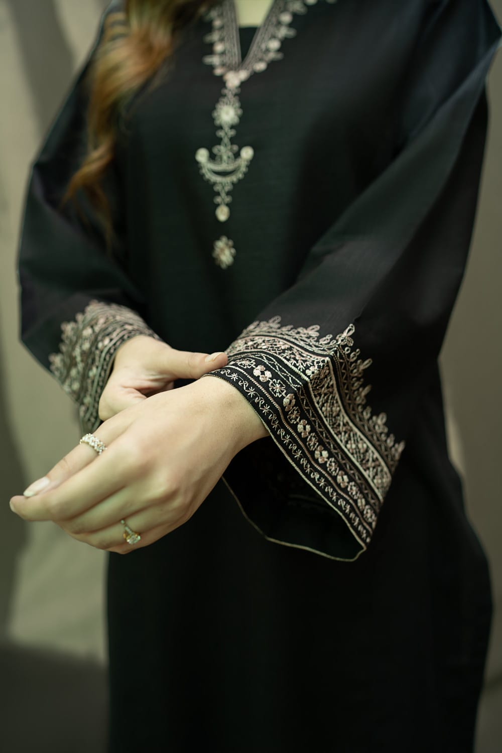 Black  Iris Embroidered 2pcs