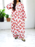 Cotton 2-Piece Stitched Set with Elegant Lace Detailing – Long Length Outfit